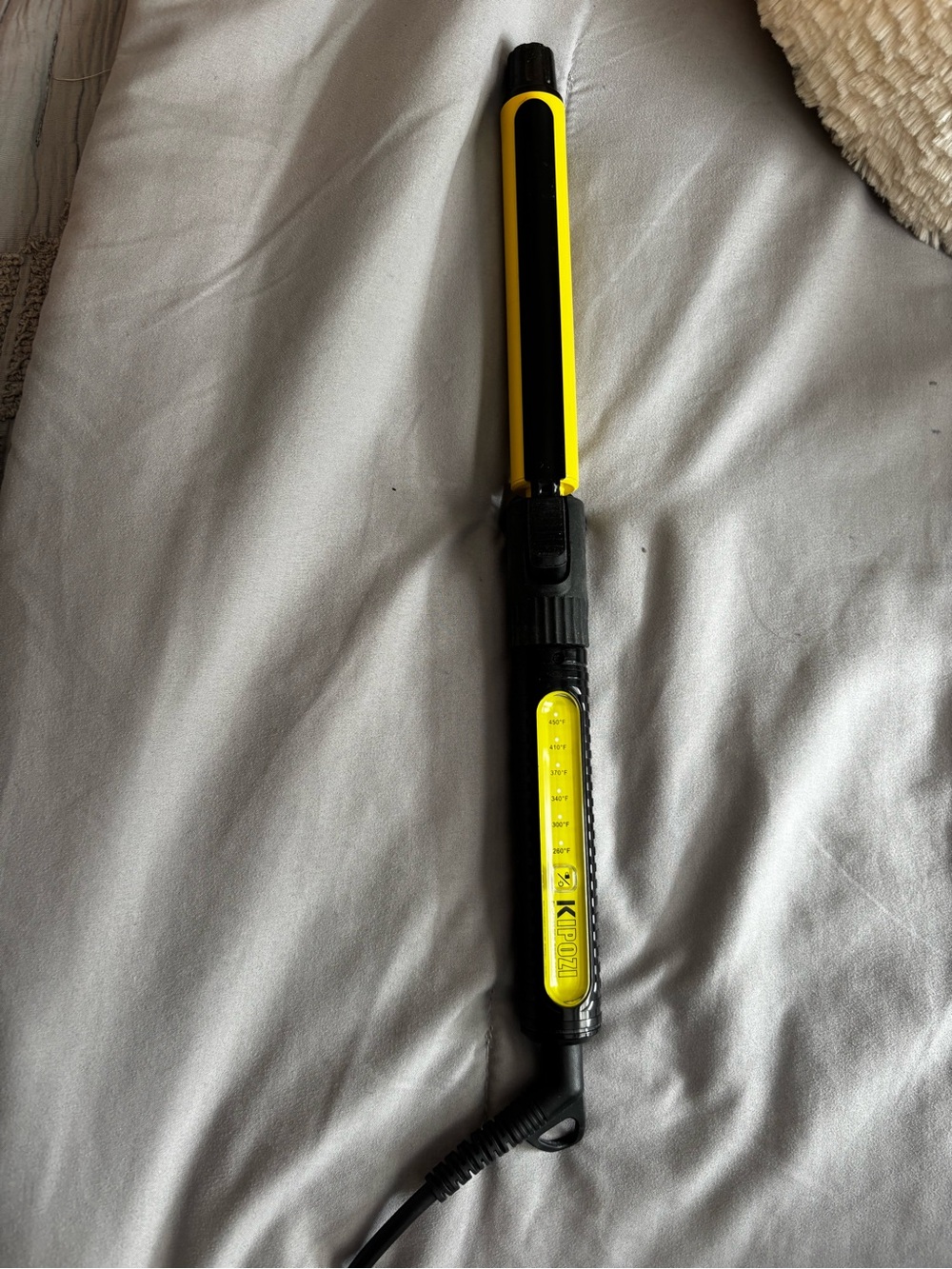 Yellow and Black Hair Wand Curling Iron - Compact Styling Tool
